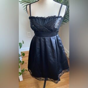 NWT BETSEY JOHNSON VINTAGE SEQUIN & SATIN BLACK DRESS 4